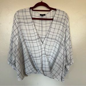 Crop top Blouse with Windowpane details